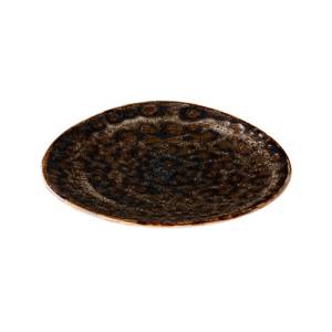 PLATE TRIANGULAR DIAM. 21CM. JERSEY BROWN Q AUTHENTIC