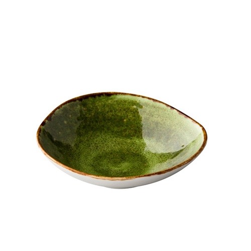 SCHÜSSEL DREIECKIG DURCHM. 16CM. INH. 29CL. JERSEY GRÜN Q AUTHENTISCH