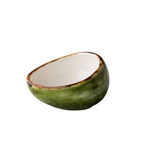 SAUCE BOWL TRIANGULAR DIAM. 8.5CM. INH. 11CL. JERSEY GREEN Q AUTHENTIC