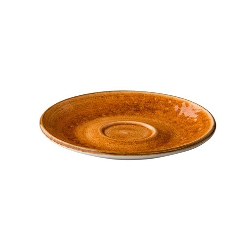 PLAT À EXPRESSO DIAM. 13CM. JERSEY ORANGE Q AUTHENTIQUE