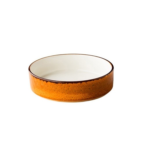 BORD DIEP OPSTAANDE RAND DIAM. 18CM. JERSEY ORANJE Q AUTHENTIC