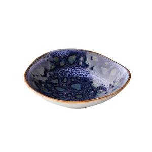 Kom driehoekig diam. 16cm. inh. 29cl. Jersey blauw Q Authentic