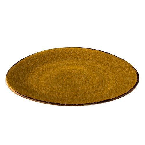 PLATTE DREIECKIG DURCHM. 27CM. JERSEY GELB Q AUTHENTISCH