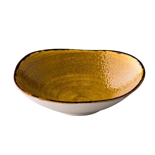 SCHÜSSEL DREIECKIG DURCHM. 16CM. INH. 29CL. JERSEY GELB Q AUTHENTISCH