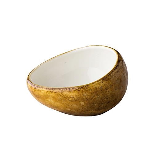 BOL À SAUCE TRIANGULAIRE DIAM. 8,5 cm. INH. 11CL. JERSEY JAUNE Q AUTHENTIQUE