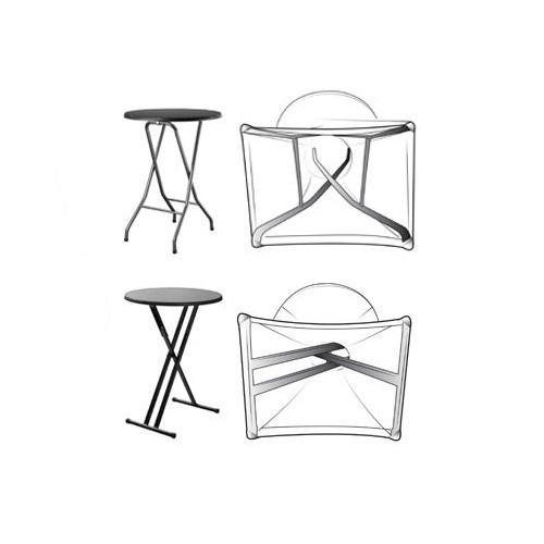 HOUSSE TABLE DEBOUT EXTENSIBLE COULEUR ANTHRACITE DIAM. JUSQU'À 85CM.