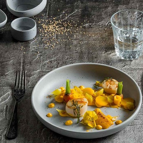 DIAM. PLAQUE. 22,5 cm. TINTO GRIS MAT Q AUTHENTIQUE