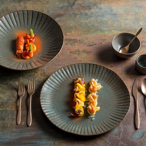 Bord opstaande rand diam. 26,5cm. Stonegreen Q Authentic