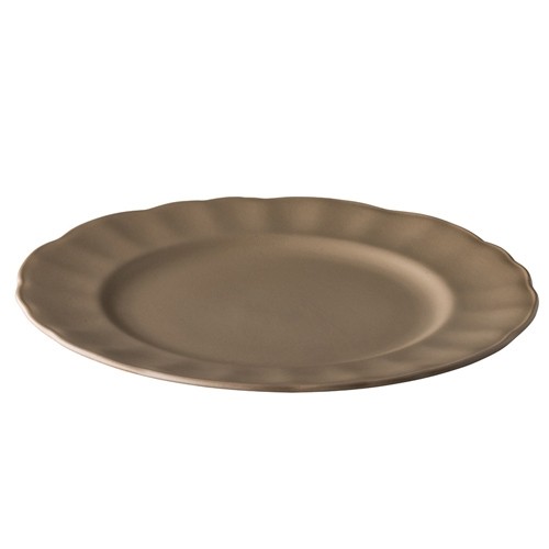 PLATTENDURCHM. 28CM. BLÜTENBRAUN Q AUTHENTISCH