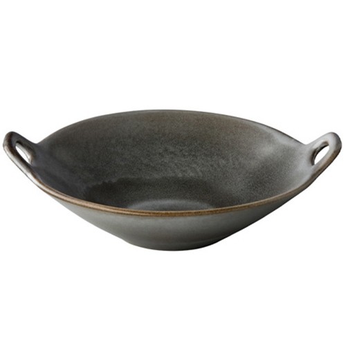 Wok schaal afm. 23,5x27,5cm. hgt. 6cm. Woq grijs Q Authentic