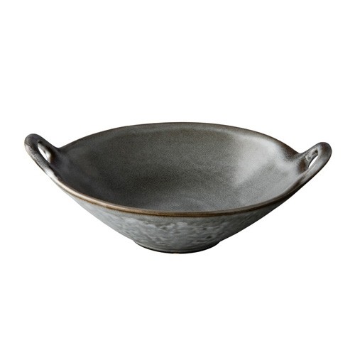 Wok schaal afm. 19x22,5cm. hgt. 6cm. grijs Q Authentic