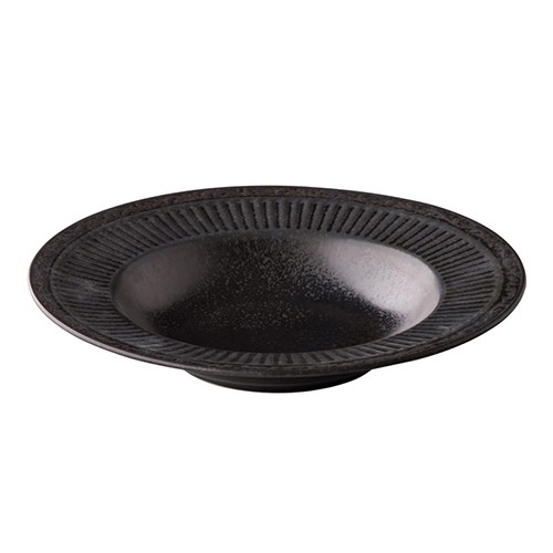 PLATE DEEP DIAM. 24CM. DUSK METALLIC BLACK Q AUTHENTIC