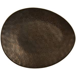 Bord ovaal afm. 35x28,5cm. Aztec semi-mat Koper