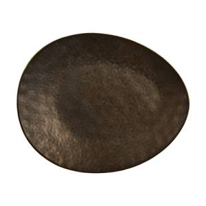 PLANCHE OVALE DIM. 27X25CM. CUIVRE AZTÈQUE SEMI-MAT