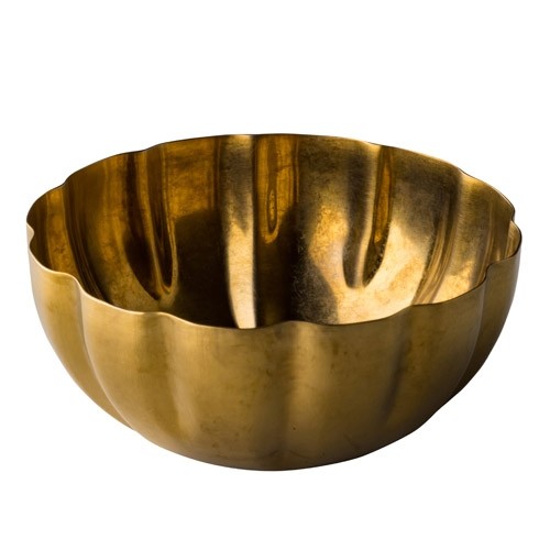 BOWL FLOWER SHAPE DIAM. 10CM. INH. 30CL. STAINLESS STEEL VINTAGE GOLD