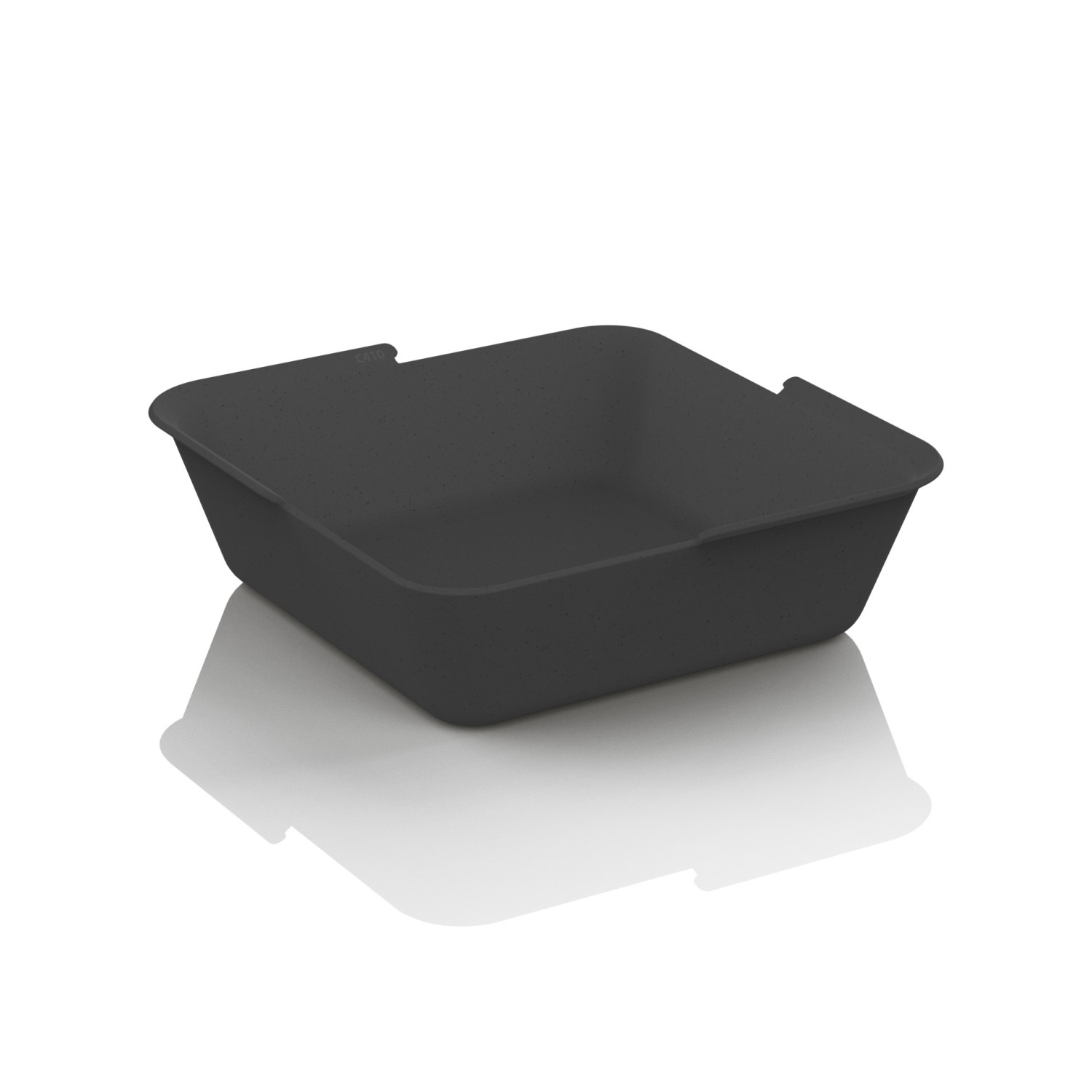 CIRCULBOX C410 (M) AFM. 156X156X47MM SCHWARZES POLYPROPYLEN, KARTON MIT 72 STÜCK