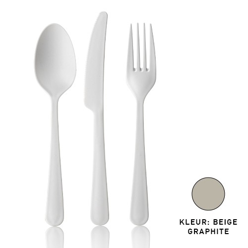 TABLE SPOON 190MM. GAIA BEIGE GRAPHITE PPMF BOX OF 625 PIECES