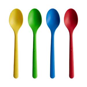 ICE CREAM SPOON 130MM. MIXED SOLID COLORS PPMF BOX OF 20X50 PIECES