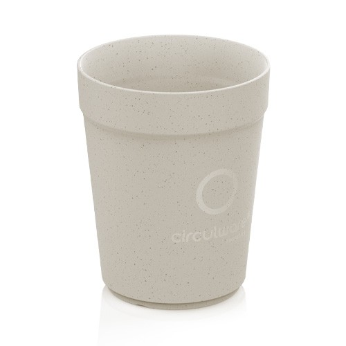 TASSE À BOIRE CIRCULCUP 300ML. POLYPROPYLENE GRAPHITE BEIGE BOITE DE 192 PIÈCES