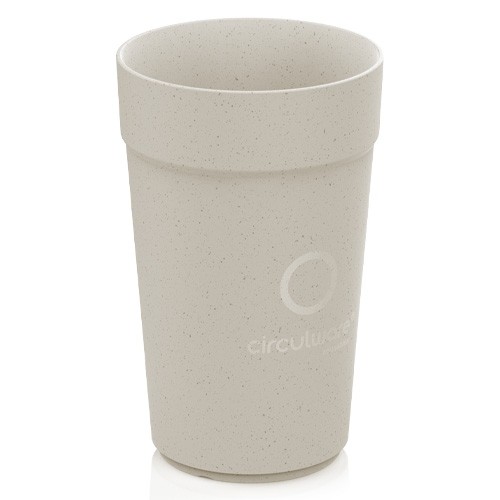 DRINKING CUP CIRCULCUP 400ML. BEIGE GRAPHITE POLYPROPYLENE BOX OF 128 PIECES