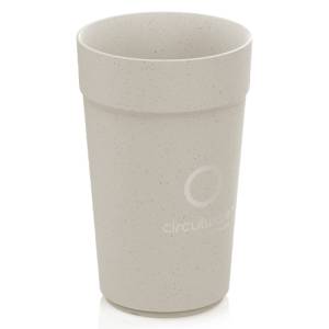 DRINKING CUP CIRCULCUP 400ML. BEIGE GRAPHITE POLYPROPYLENE BOX OF 128 PIECES