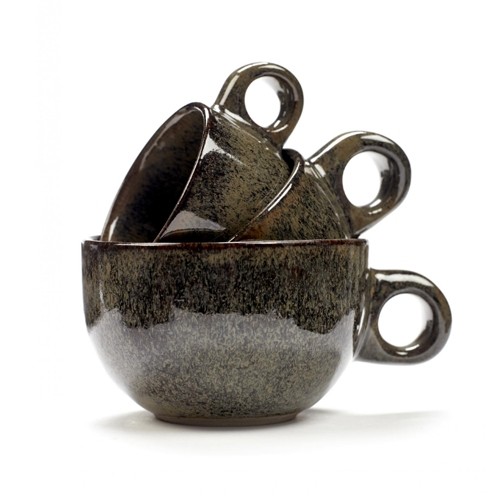 KAFFEEBECHER CAFFE LUNGO 13CL. UND KAFFEEUNTERTASSE FARBE INDY GRAU OBERFLÄCHE VON SERGIO HERMAN SERAX