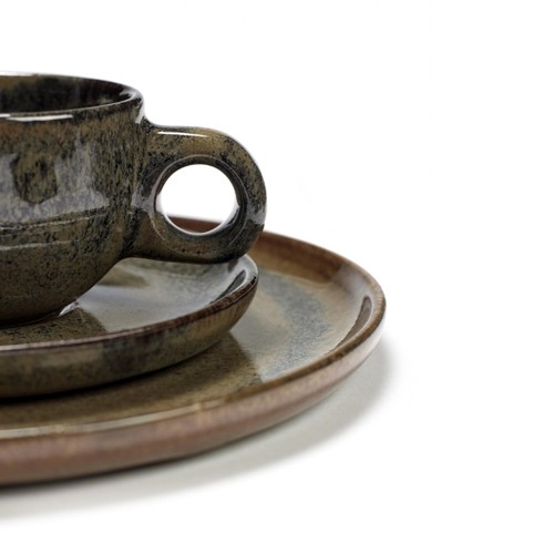 KAFFEEBECHER CAFFE LUNGO 13CL. UND KAFFEEUNTERTASSE FARBE INDY GRAU OBERFLÄCHE VON SERGIO HERMAN SERAX