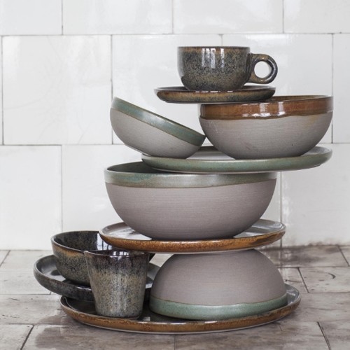 KAFFEEBECHER CAFFE LUNGO 13CL. UND KAFFEEUNTERTASSE FARBE INDY GRAU OBERFLÄCHE VON SERGIO HERMAN SERAX