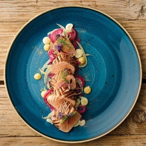 Bord rechthoekig afm. 36x19cm. Stonecast Java Blue Churchill