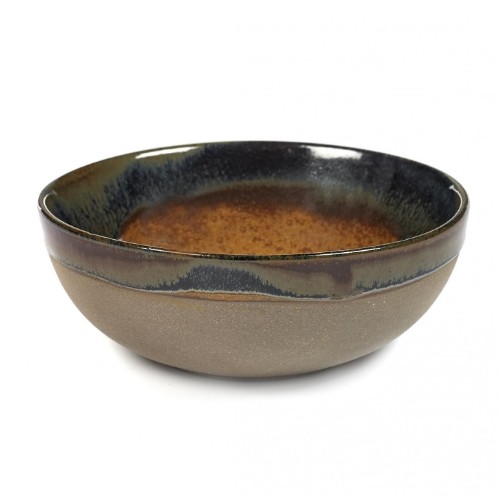 Serveerkom en deksel diam. 13cm. Rusty brown Surface by Sergio Herman Serax