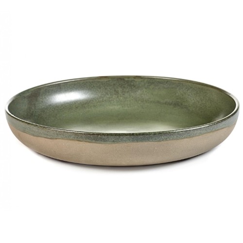 SERVING PLATE DIAM. 32CM. CAMO GREEN SURFACE BY SERGIO HERMAN SERAX