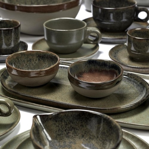 ASSIETTE TAPA DIM. 25x15CM. SURFACE GRIS INDY PAR SERGIO HERMAN SERAX