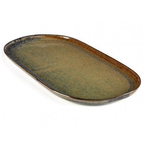 ASSIETTE TAPA DIM. 35.5x17CM. SURFACE GRIS INDY PAR SERGIO HERMAN SERAX