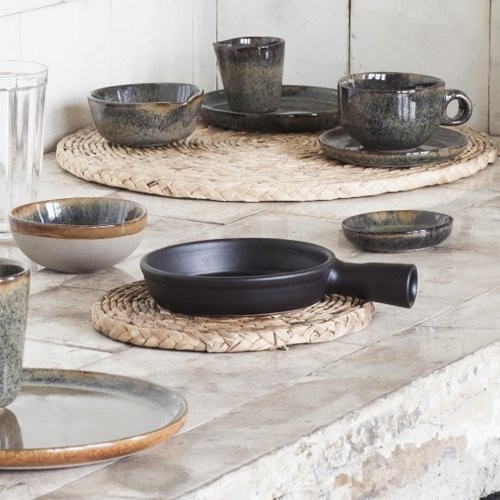 DESSOUS DE VERRE XL DIAM. 40CM. SURFACE EN JACINTHE NATURELLE PAR SERGIO HERMAN SERAX