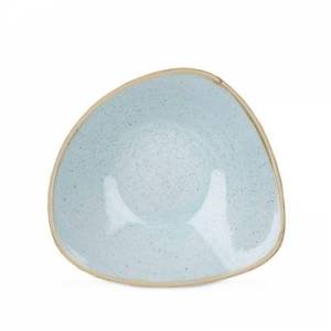 Schaal diep driehoekig Duck Egg Blue afm. 23,5cm. Churchill Stonecast