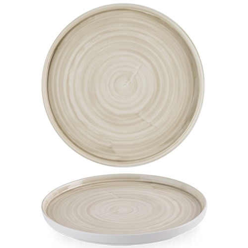 PLATTE AUFSTEHENDE KANTE DURCHM. 28CM. STONECAST-LEINWAND NATURAL CHURCHILL