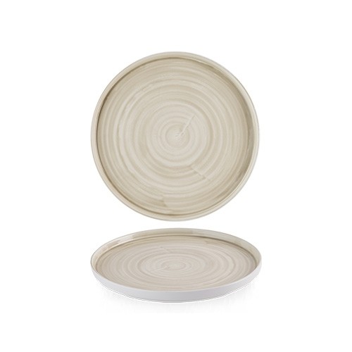 PLATE UPSTANDING EDGE DIAM. 21CM. STONECAST CANVAS NATURAL CHURCHILL