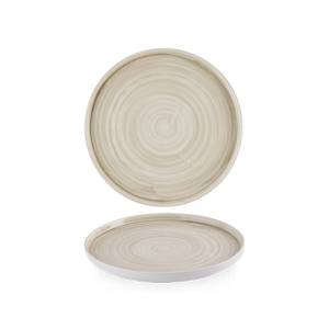 BORD OPSTAANDE RAND DIAM. 21CM. STONECAST CANVAS NATURAL CHURCHILL