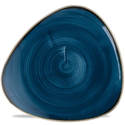 Coupebord driehoekig diam. 23cm. Stonecast Java Blue Churchill