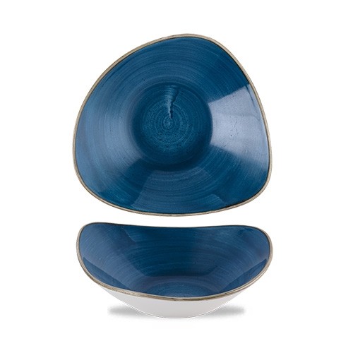 SCHÜSSEL DREIECKIG DURCHM. 15,3 cm. STONECAST JAVA BLUE CHURCHILL