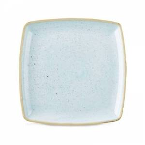 PLATE SQUARE DUCK EGG BLUE DIM. 26.8CM. CHURCHILL STONECAST
