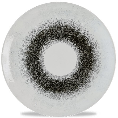 COUPE PLATE FLAT DIAM. 29CM. STUDIO PRINTS FUSION QUARTZ BLACK CHURCHILL