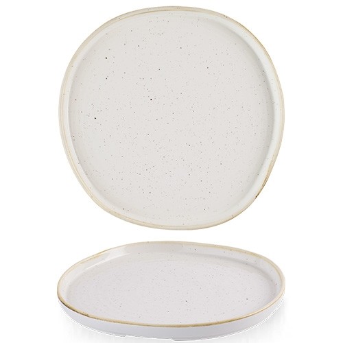 PLATTE AUFSTEHENDE KANTE DURCHM. 26CM. STONECAST BARLEY WHITE CHURCHILL