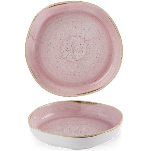 BORD OPSTAANDE RAND DIAM. 23CM. HGT. 4,5CM. STONECAST PETAL PINK CHURCHILL