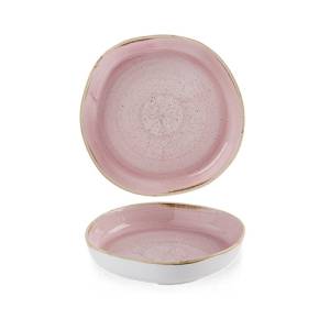 BORD OPSTAANDE RAND DIAM. 20CM. HGT. 4,5CM. STONECAST PETAL PINK CHURCHILL