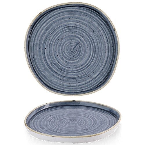 PLATTE AUFSTEHENDE KANTE DURCHM. 26CM. HGT. 2CM. STONECAST BLUEBERRY CHURCHILL