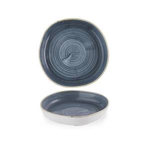 PLATTE AUFSTEHENDE KANTE DURCHM. 20 CM. HGT. 4,5 cm. STONECAST BLUEBERRY CHURCHILL