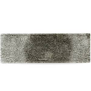 PLAQUE TAILLE RECTANGULAIRE. 32X11CM. IMPRESSIONS STUDIO RAKU QUARTZ NOIR CHURCHILL