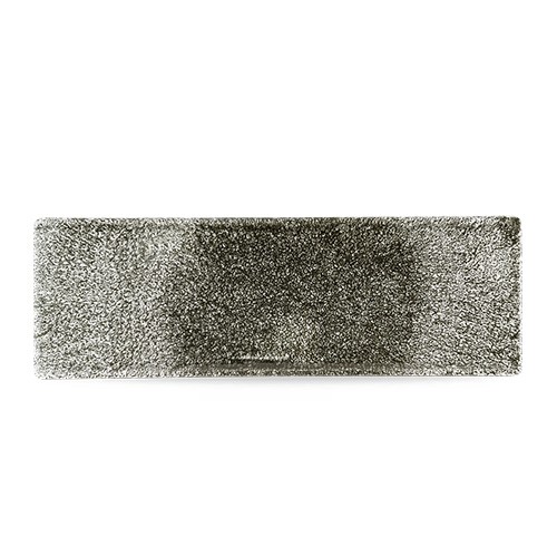 TELLER RECHTECKIGE GRÖSSE. 30X9CM. STUDIO PRINTS RAKU QUARTZ SCHWARZ CHURCHILL