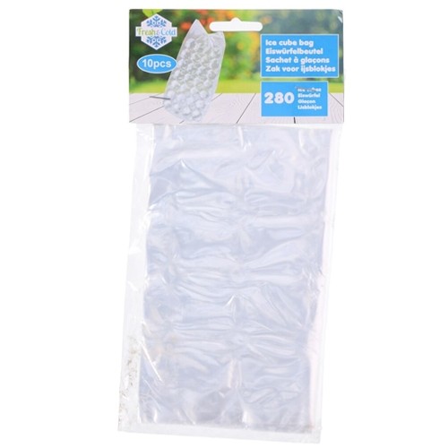 Ijsklontzakjes 38x17cm. ldpe 10 zakjes 28 klontjes